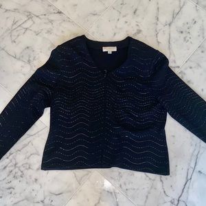 ST JOHN NAVY BLUE CARDIGAN